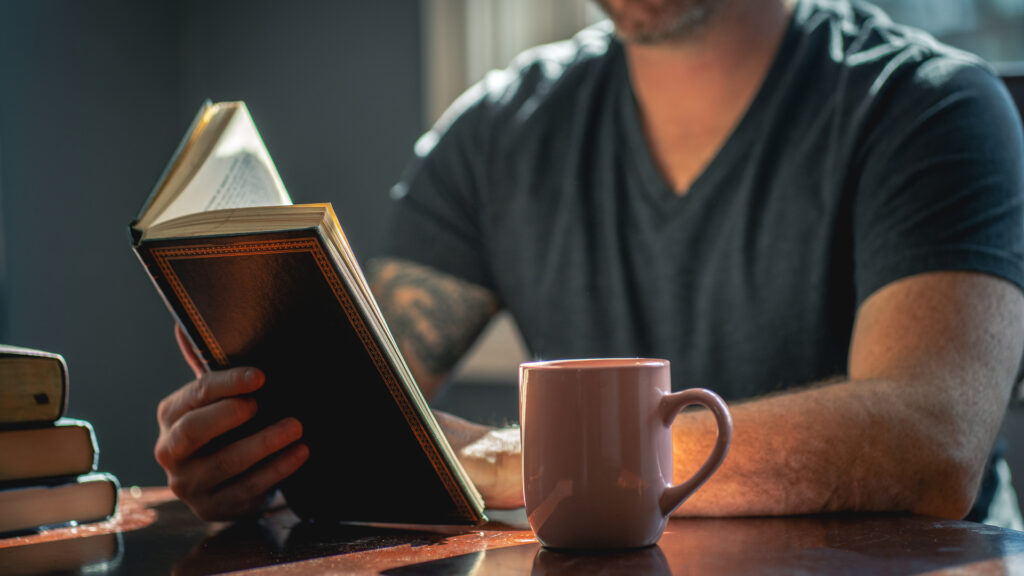 A man reading a book